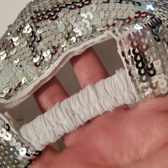 Rhinestone sequins Silver color baseball cap Standard in Very good condition - Picture 7 of 13